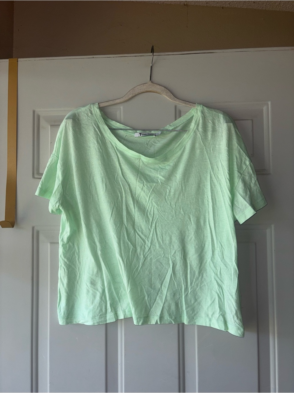 Alexander Wang lime green oversize crop tee size M
